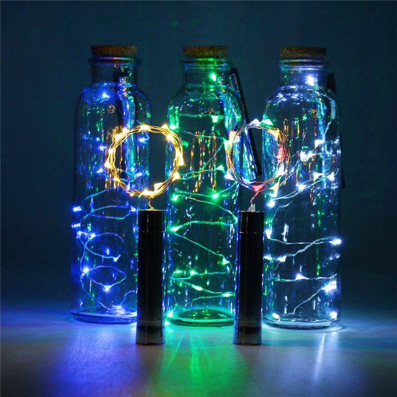 Χριστουγεννιάτικο Ντεκόρ Για Πάρτι 90cm 15led Για Μπουκάλι Κρασιού Φωτάκια Χορδής Σε Σχήμα Φελλού Ασημένιο Σύρμα Φωτιστικό Για