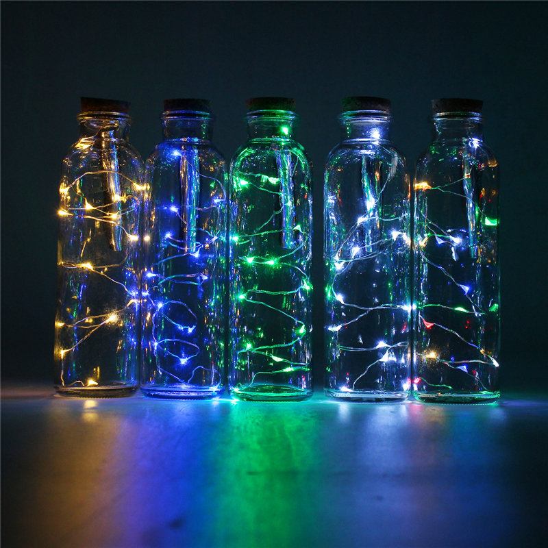 Χριστουγεννιάτικο Ντεκόρ Για Πάρτι 90cm 15led Για Μπουκάλι Κρασιού Φωτάκια Χορδής Σε Σχήμα Φελλού Ασημένιο Σύρμα Φωτιστικό Για