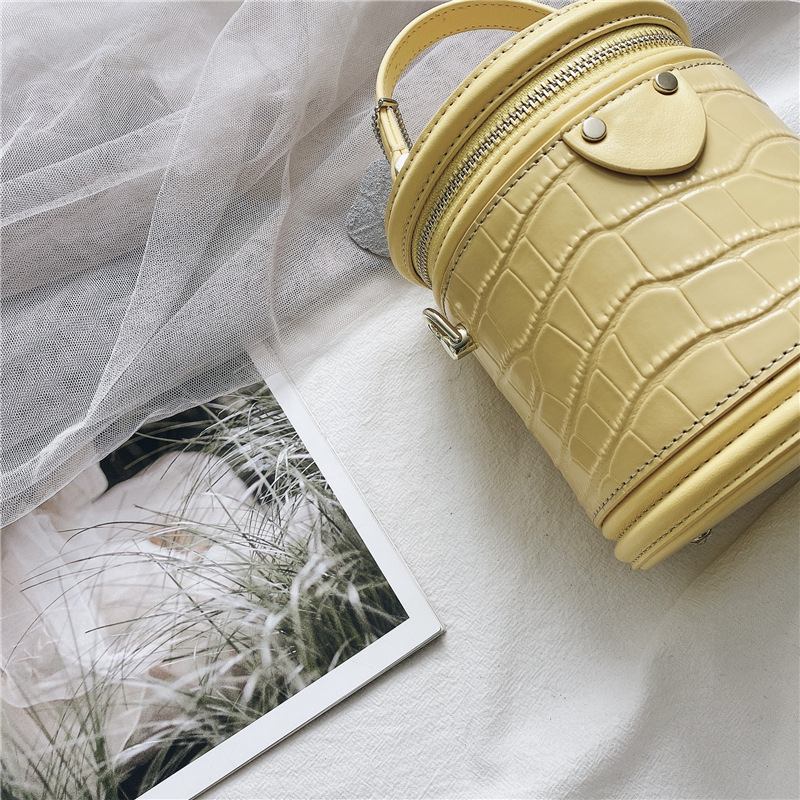 2023 Round Small Box Δερμάτινη Γυναικεία Τσάντα Box Fashion Portable Female Tide Bucket Bag