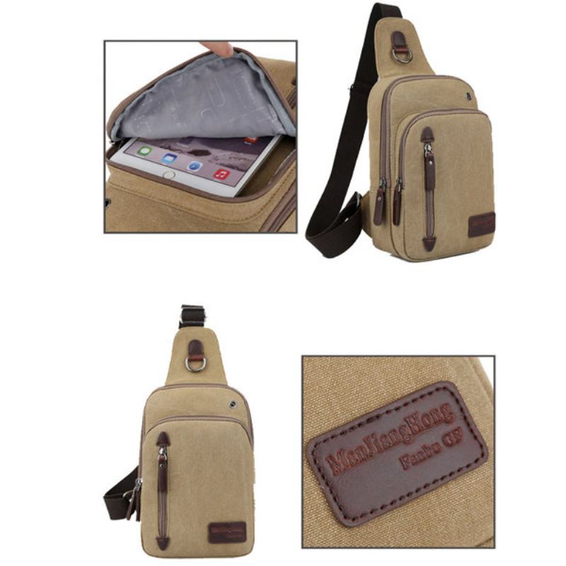 Ανδρικές Τσάντες Στήθους Καμβάς Casual Outdoor Sports Shopping Ώμου