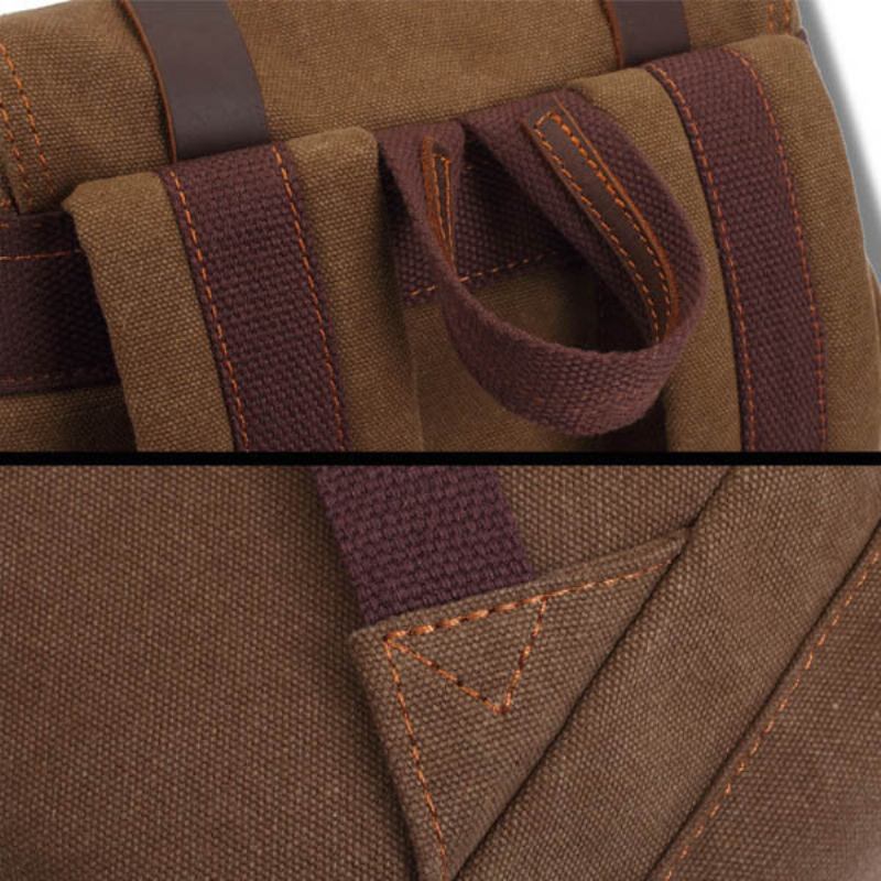 Ανδρικό Vintage Σακίδιο Πλάτης Καμβά Kaukko Casual Computer School Travel Sport Backpack