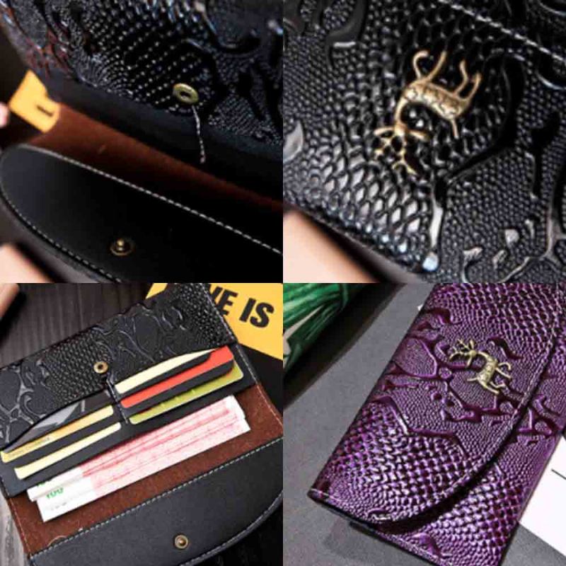 Διπλό Πορτοφόλι Snake Purse Κομψό Μινιμαλιστικό Με Πόρπη Για Γυναίκες