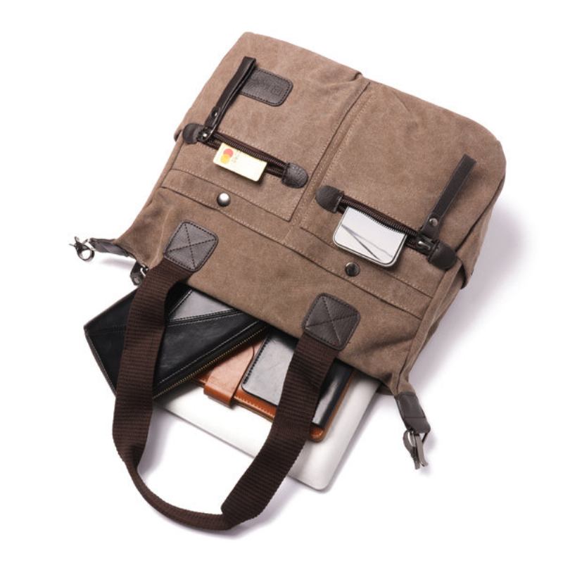Ekphero Ανδρικές Γυναικείες Casual Canvas Multi-pocket Handbags Μαξιλάρι Τσάντα Χιαστί