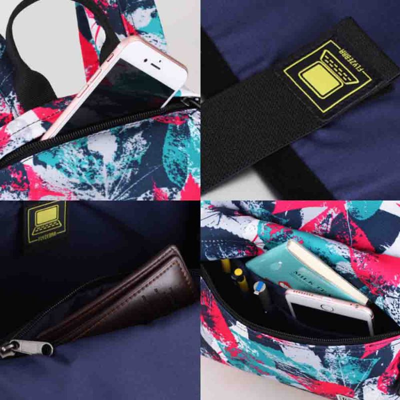 Fashion Leaves Printed Backpack Με Ανοξείδωτο Φερμουάρ Μεγάλης Χωρητικότητας Casual Σχολικό Σακίδιο Για Εφηβικούς Μαθητές