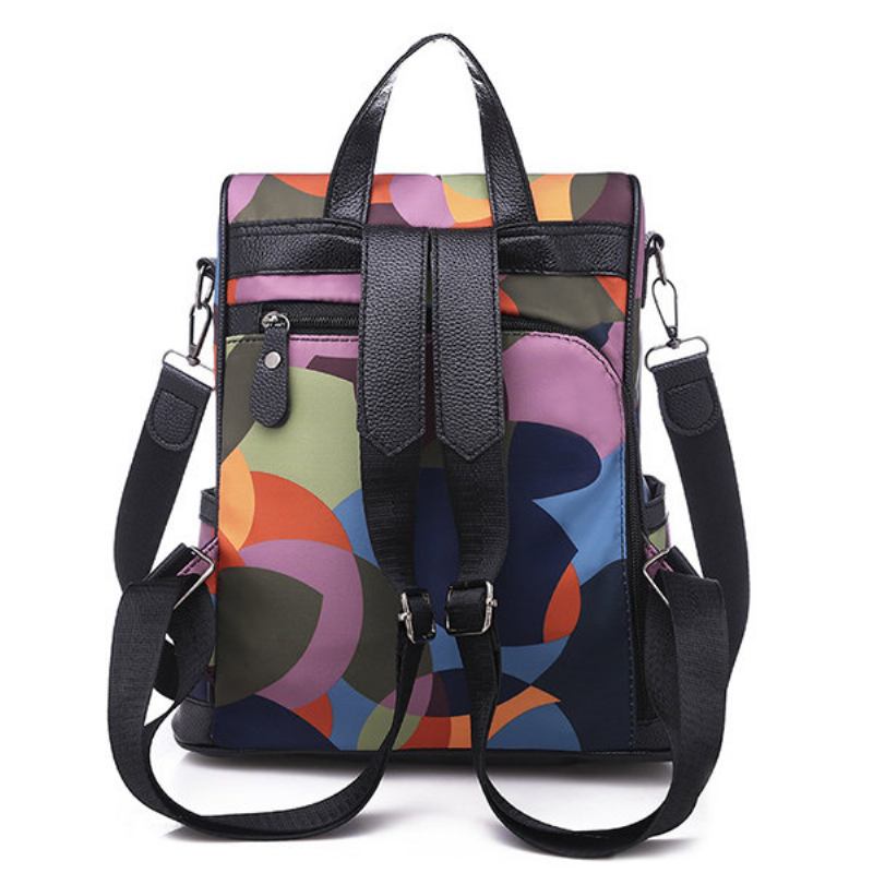 Γυναικεία Αντικλεπτική Τσάντα Ώμου Colorblock Casual Backpack Πολλαπλών Λειτουργιών
