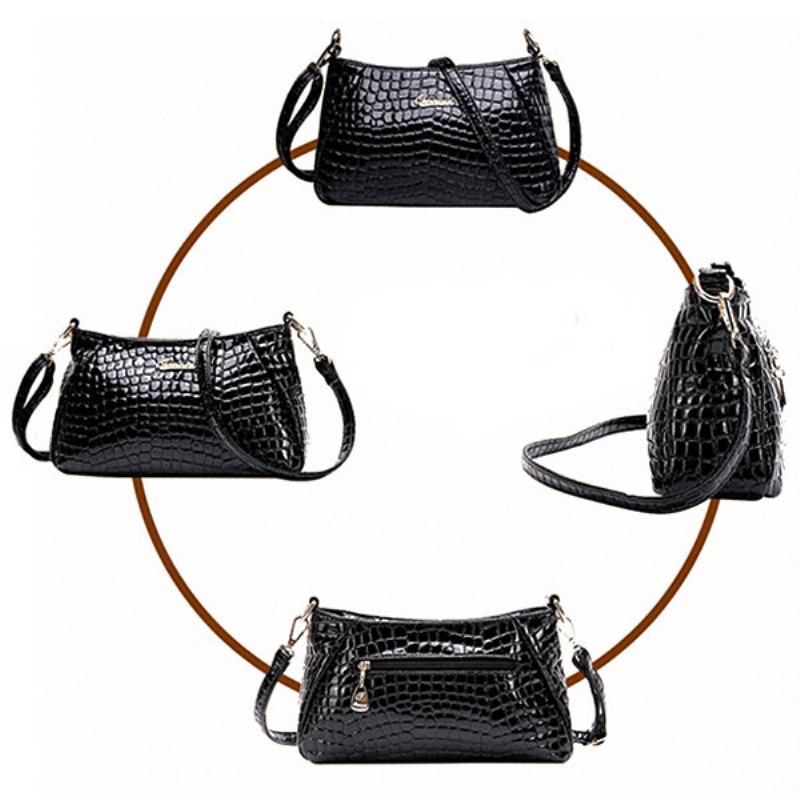 Γυναικεία Pu Crocodile Crossbody Τσάντα Ώμου Αγορών