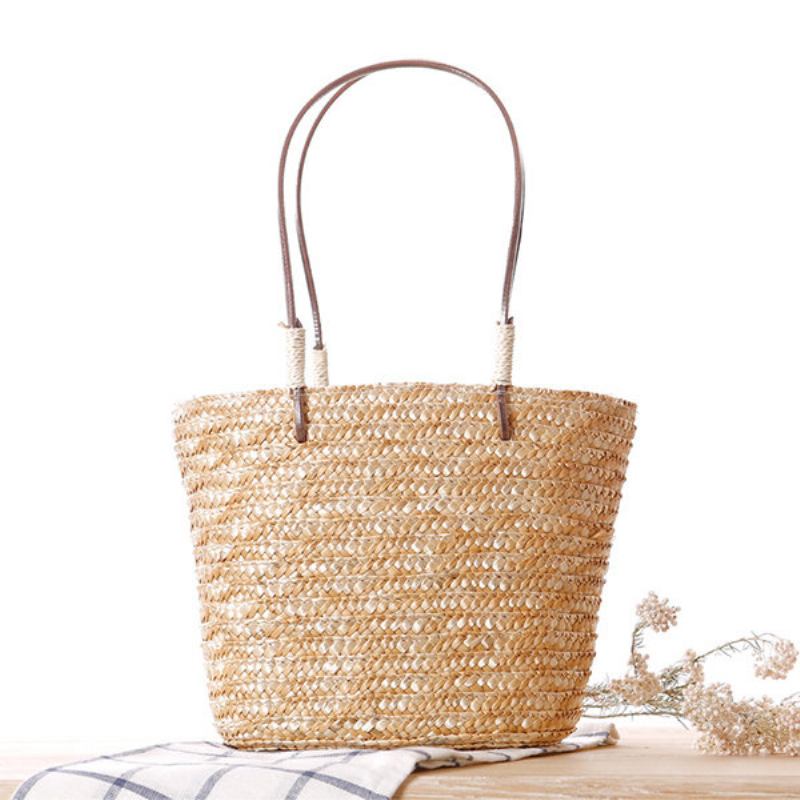 Γυναικεία Straw Flower Designer Τσάντα Vocation Παραλίας