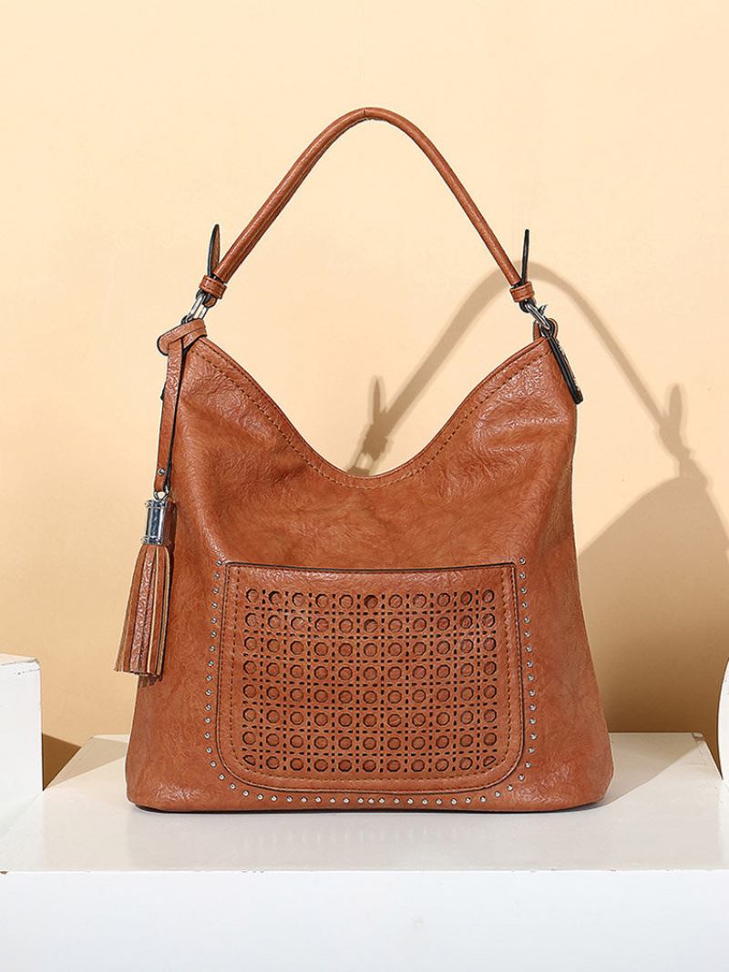 Γυναικεία Τσάντα Κοπής Με Λέιζερ Tassel Rivet Tote Bag