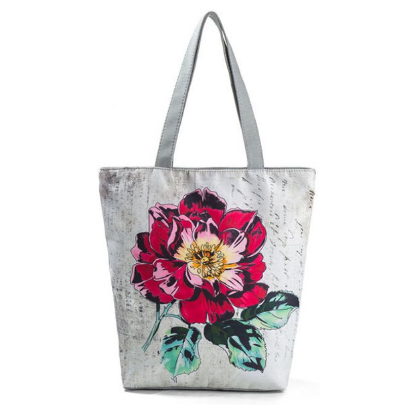 Γυναικεία Τσάντα Σε Καμβά Εκτύπωσης Casual Tote Ώμου Μεγάλης Χωρητικότητας