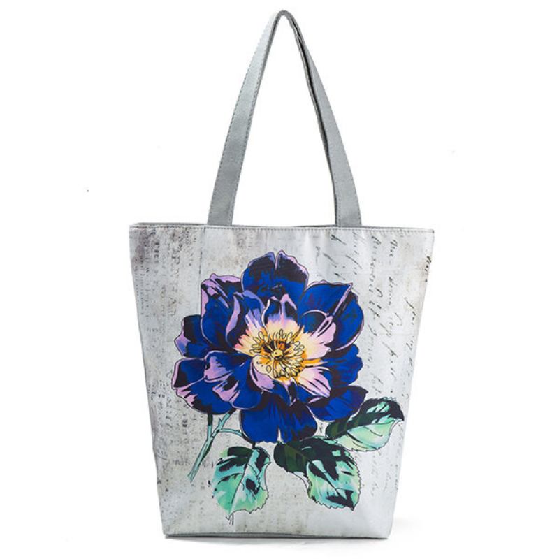 Γυναικεία Τσάντα Σε Καμβά Εκτύπωσης Casual Tote Ώμου Μεγάλης Χωρητικότητας