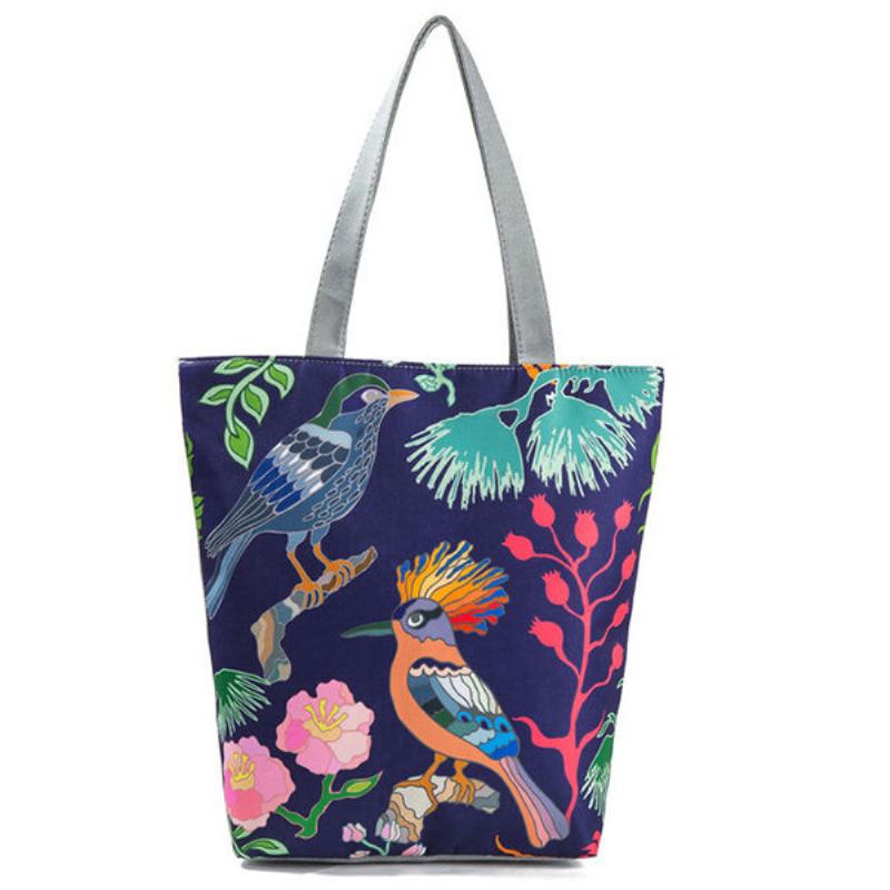 Γυναικεία Τσάντα Σε Καμβά Εκτύπωσης Casual Tote Ώμου Μεγάλης Χωρητικότητας