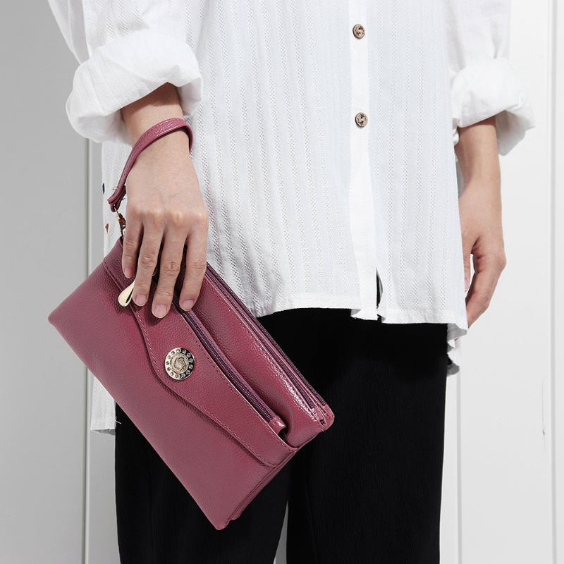 Γυναικείες Δερμάτινες Τσάντες Pu Clutch Casual Πολλαπλών Λειτουργιών Χιαστί Πορτοφόλι