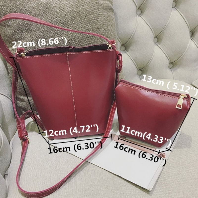 Γυναικείες Τσάντες Pu Bucket Leisure 2pcs Χιαστί Μεγάλης Χωρητικότητας