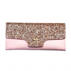 Γυναικείο Πορτοφόλι Paillette Τριπλό Τσαντάκι Clutch Wedding Party Βραδινό