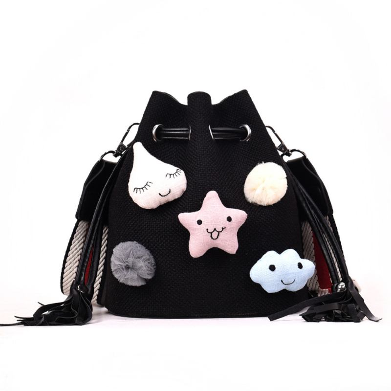 Γυναικείος Κουβάς Με Ψάθινο Κορδόνι Ώμου Hobo Travel Bag Μικρή Κούκλα Τσάντα Χιαστί Για Κυρία
