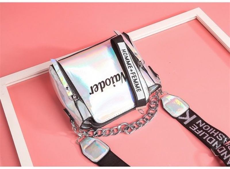 Ins Super New Messenger Τσάντα Δίχτυ Κόκκινο Φαρδύ Λουράκι Ώμου Κοριτσίστικη Κουβά