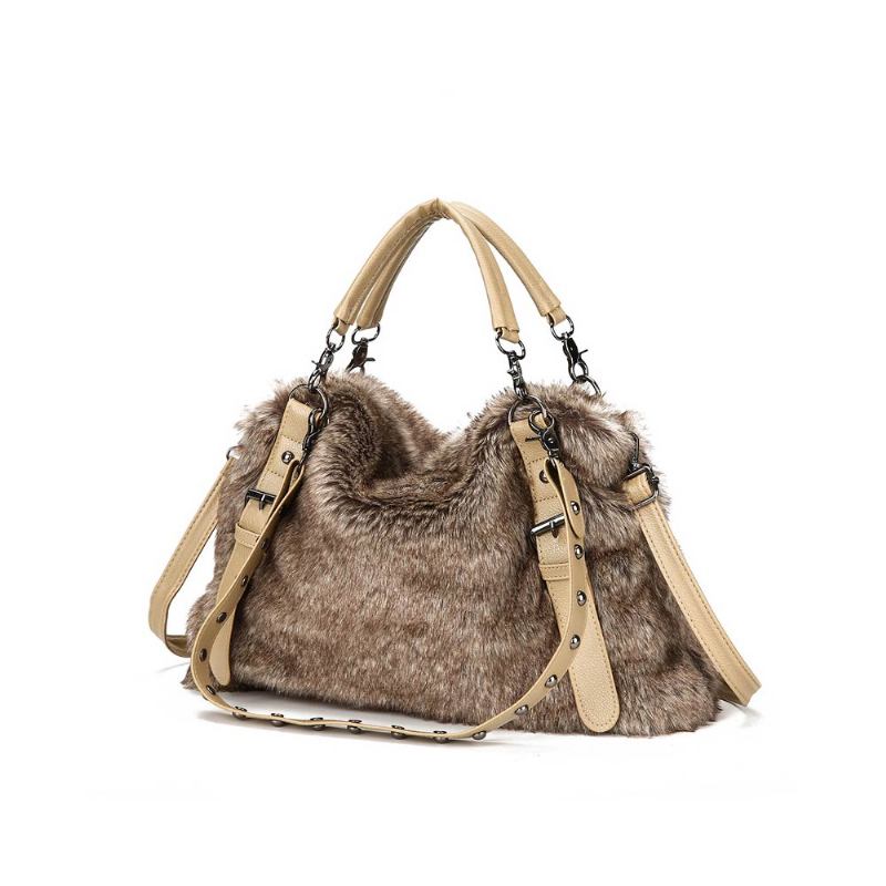Luxury Fashion Ζεστή Βελούδινη Γυναικεία Τσάντα Με Τρεις Τρόπους Χρήσης Tote Messenger Crossbody Ώμου Χειρός