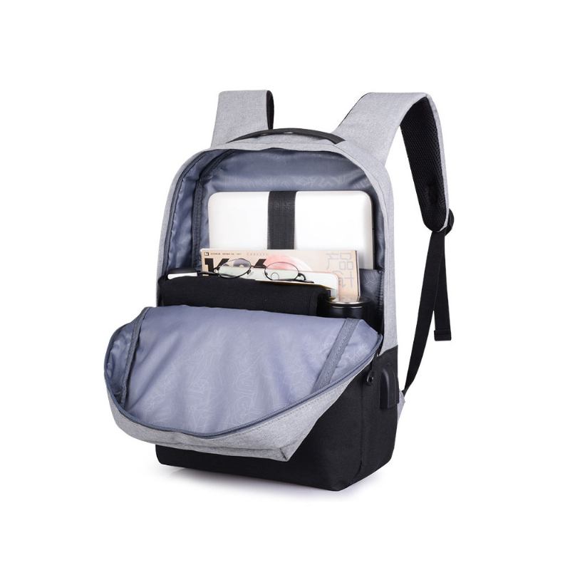 Μινιμαλιστικό Oxford Cloth Casual Student Backpack Εξανθρωπισμένη Αδιάβροχη Τσάντα Ώμου Ταξιδιού Φορητού Υπολογιστή Με Φόρτιση Usb