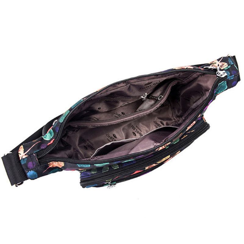 Nylon Print Casual Τσάντες Ώμου Με Πολλές Αυλακώσεις Χιαστί Για Γυναίκες