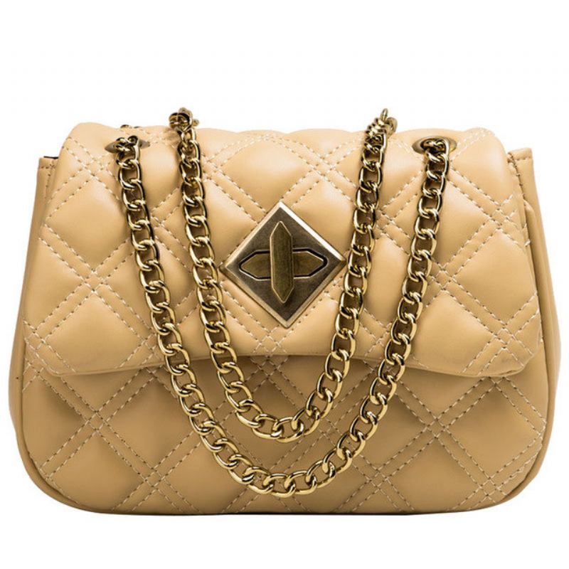 On The New Rhombic Chain Bag Female New Wild Single Shoulder Messenger Bag Casual Small Square Package Tide