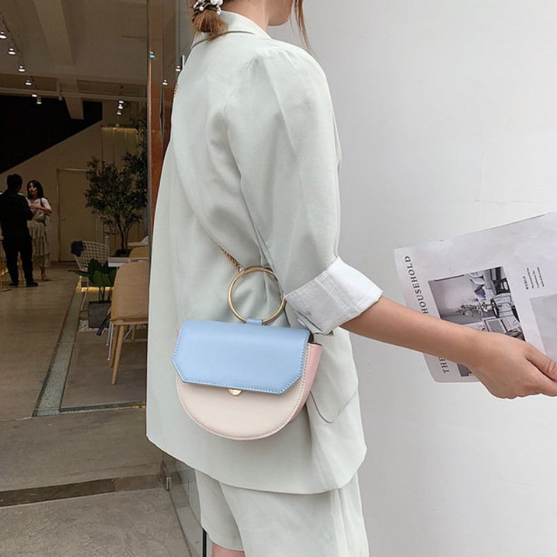 Portable Girl Small Bag New Wild Shoulder Bag Texture Chain Slung Saddle Bag Tide