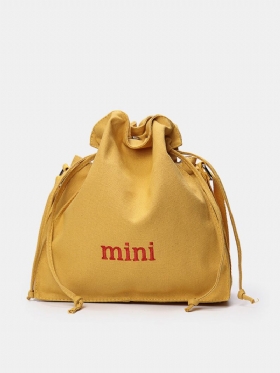 Τσάντα Ώμου Με Γυναικεία Καμβά Casual Character Bucket Bag