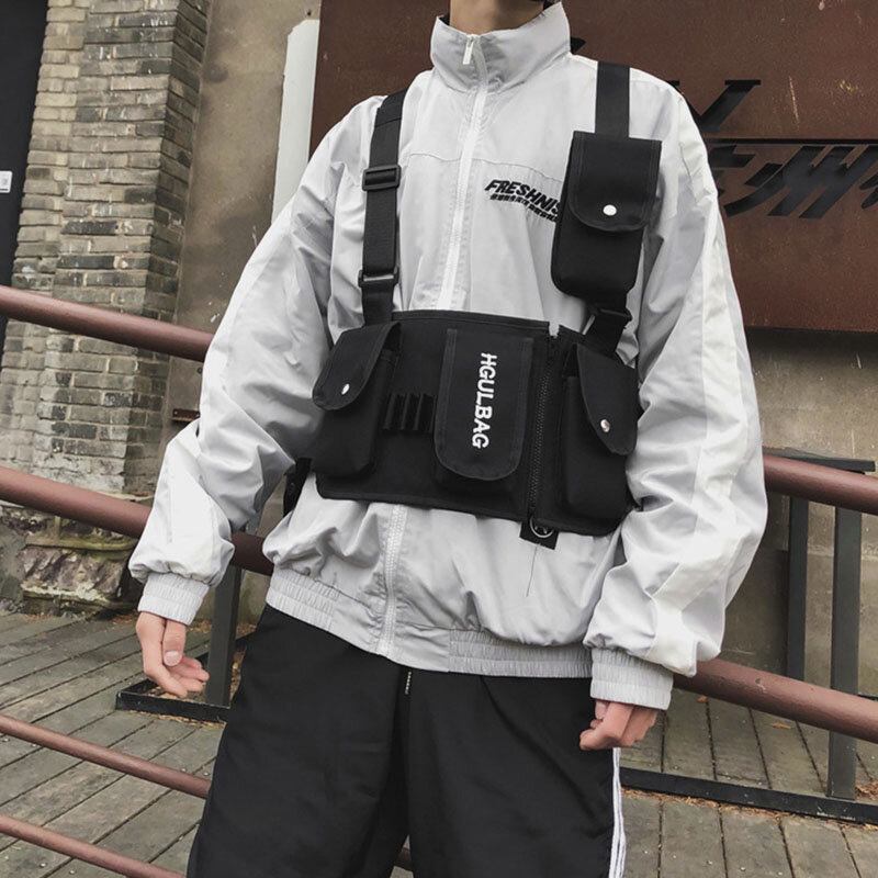 Τσάντα Χιαστί Ανδρική Oxford Vest Casual Tactical Στήθους Με Πολλές Τσέπες