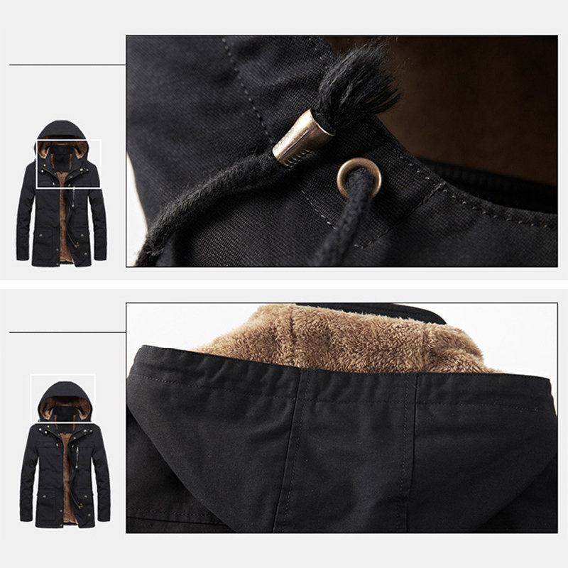 Ανδρικό Αντιανεμικό Μπουφάν Plus Side Thicken Warm Multi Pockets