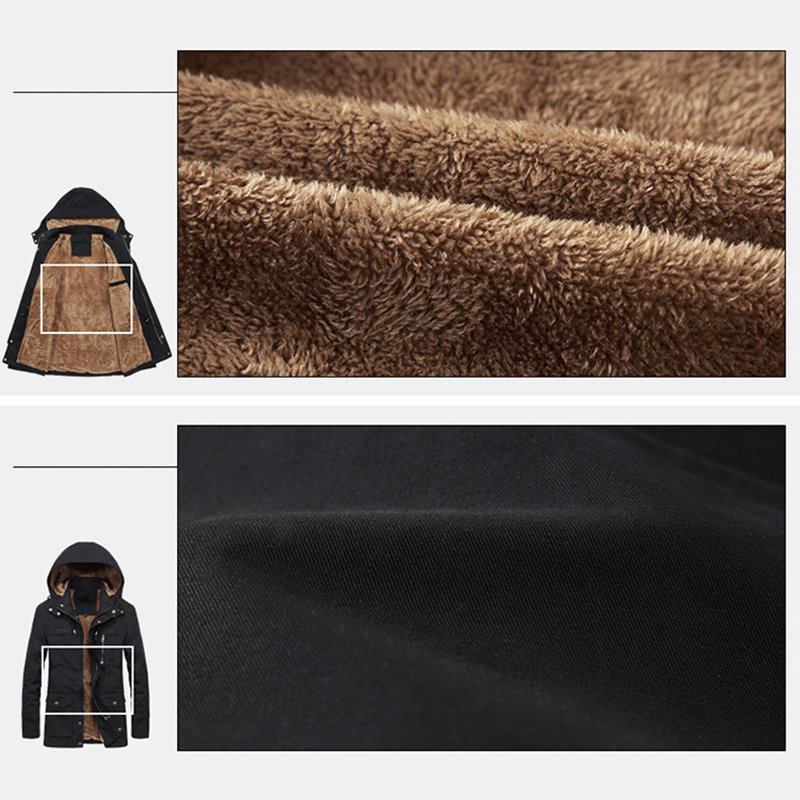 Ανδρικό Αντιανεμικό Μπουφάν Plus Side Thicken Warm Multi Pockets