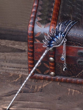 Ethnic Μοναδικά Γυναικεία Αξεσουάρ Μαλλιών Vintage Φτερά Φτερών Στρας Κρυστάλλινη Φουντέζα Με Σταγόνα