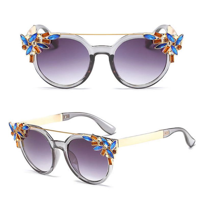 Γυναικεία Γυαλιά Ηλίου Cat Eye Anti-uv Vintage Επώνυμων Σχεδιαστών Crystal Diamond Frame