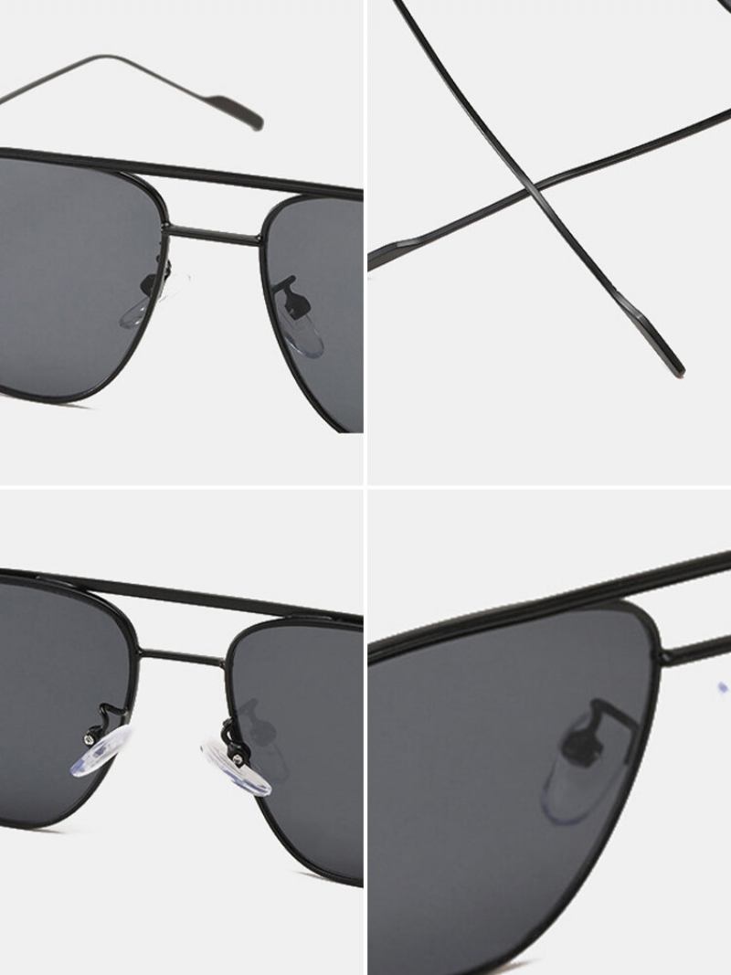 Jassy Unisex Vintage Casual Double Bridge Oval Metal Uv Blocking Γυαλιά Ηλίου