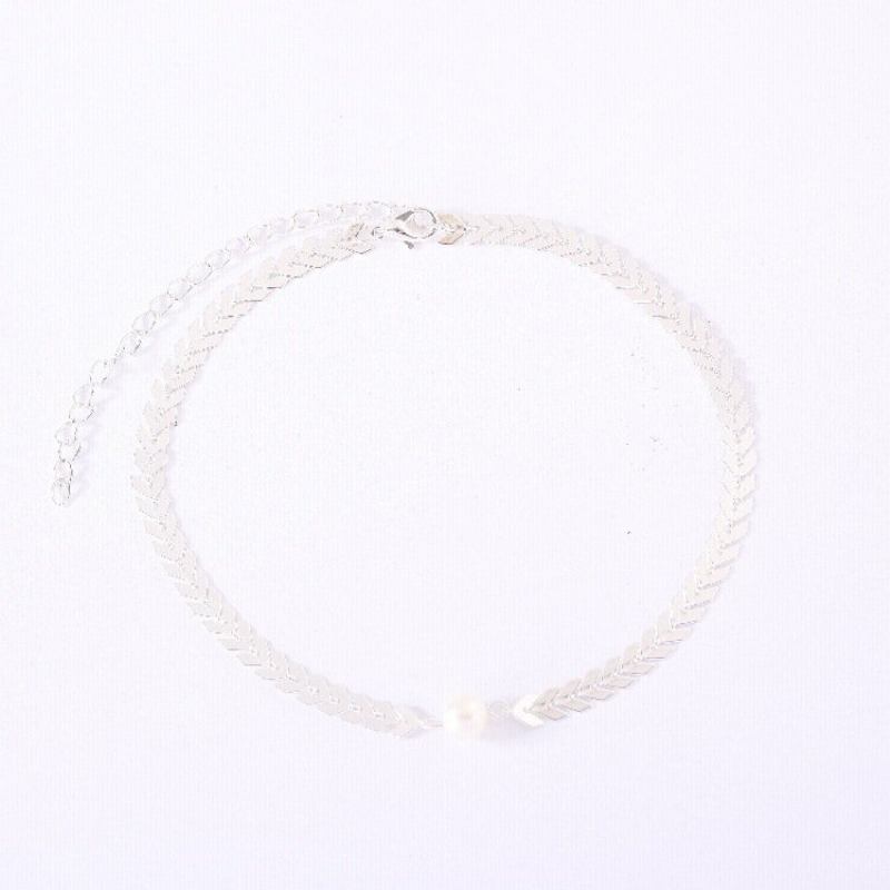 Κολιέ Μόδας Choker Ζυγαριά Ψαριού Clavicle Pearl Chain Κοσμήματα Μοντέρνα Για Γυναίκες