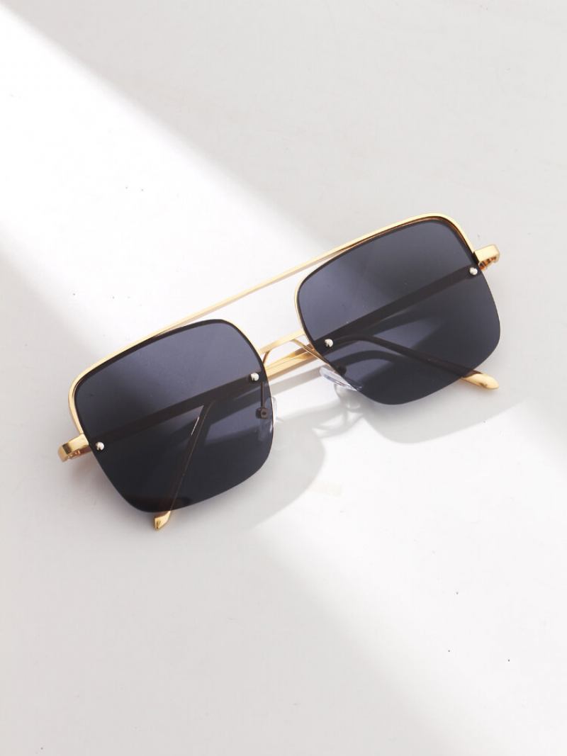 Unisex Metal Big Square Half Frame Πολύχρωμα Γυαλιά Ηλίου Anti-uv Fashion