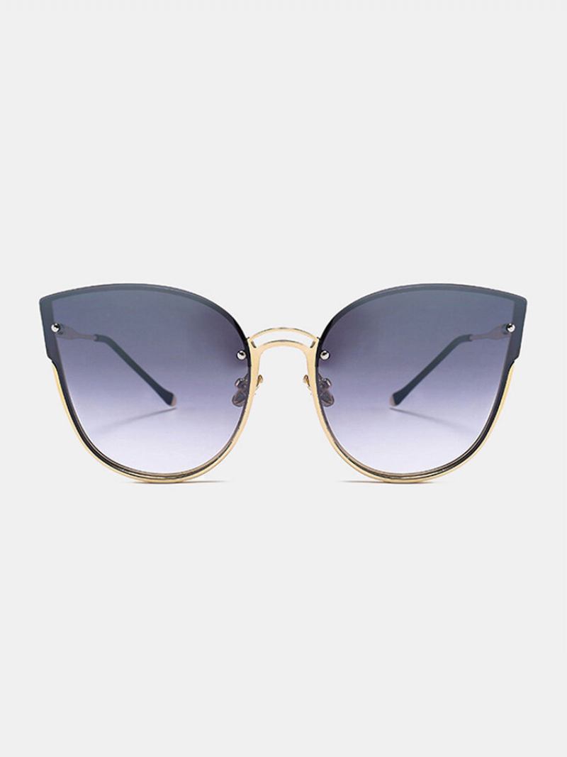 Unisex Metal Cat-eye Frame Hollow Bridge Γυαλιά Ηλίου Με Πολύχρωμο Φακό Anti-uv