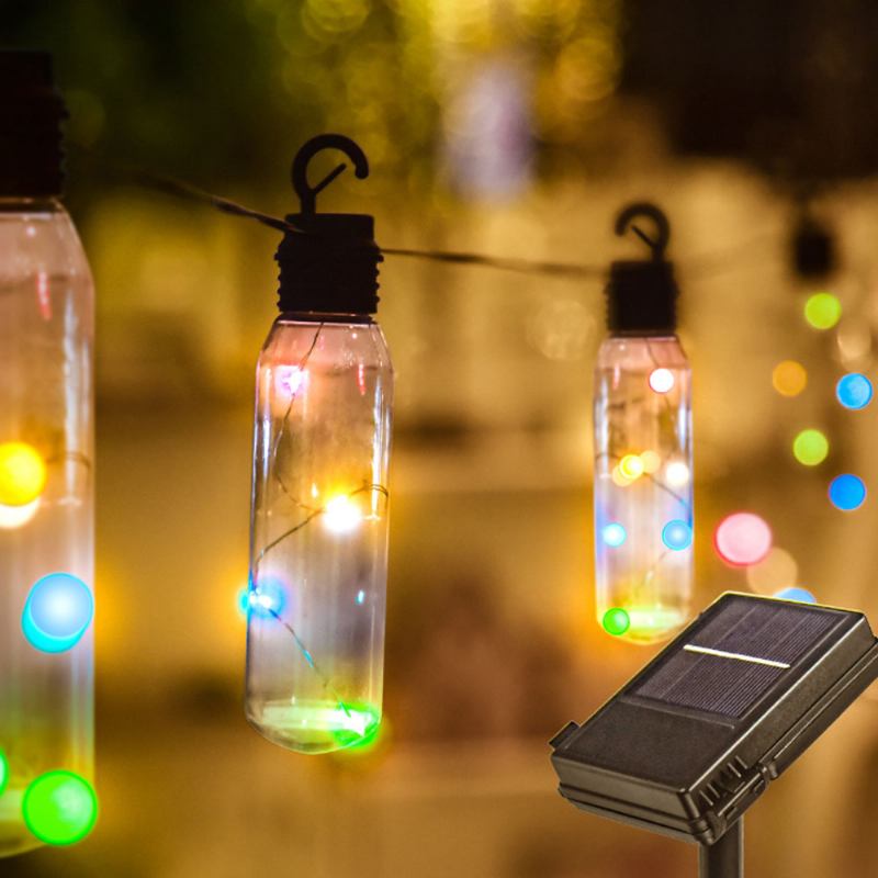 Fancy Outdoors Party Decoration Σωλήνα Led String Light Solar Energy Powered Αδιάβροχο Χάλκινο Σύρμα Ανοιχτό Ζεστό Λευκό Πολύχρωμο