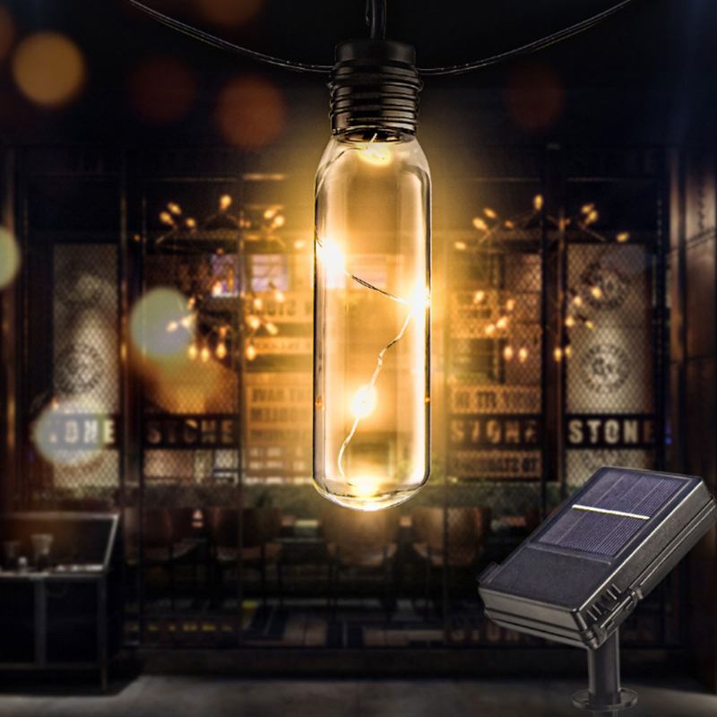 Fancy Outdoors Party Decoration Σωλήνα Led String Light Solar Energy Powered Αδιάβροχο Χάλκινο Σύρμα Ανοιχτό Ζεστό Λευκό Πολύχρωμο