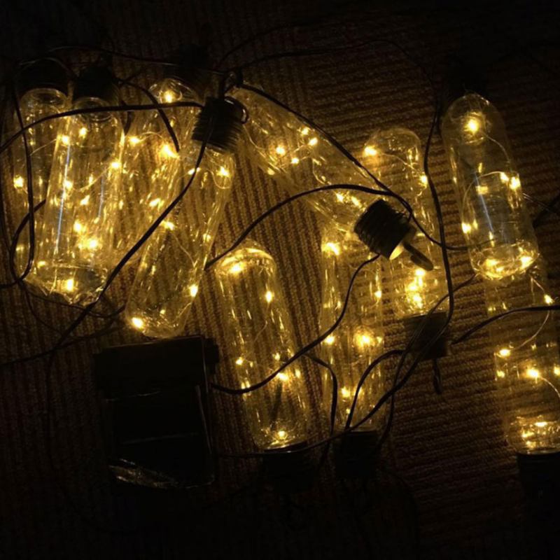 Fancy Outdoors Party Decoration Σωλήνα Led String Light Solar Energy Powered Αδιάβροχο Χάλκινο Σύρμα Ανοιχτό Ζεστό Λευκό Πολύχρωμο