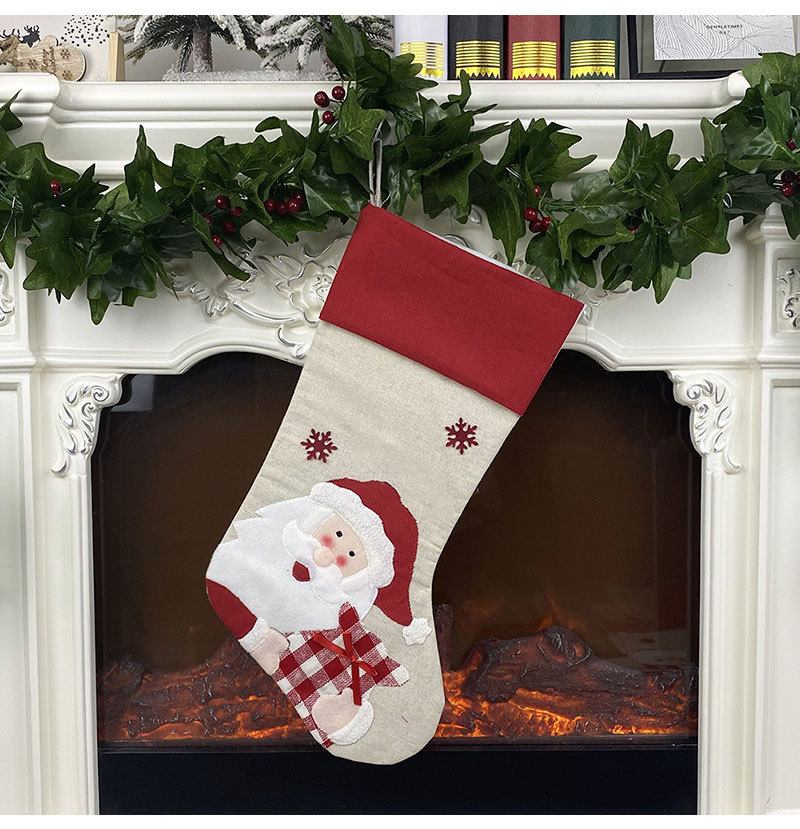 Μεγάλη Νέα Χριστουγεννιάτικη Κάλτσα Creative Santa Snowman Elk Τσάντα Δώρου Καραμέλα Διακόσμηση Μενταγιόν