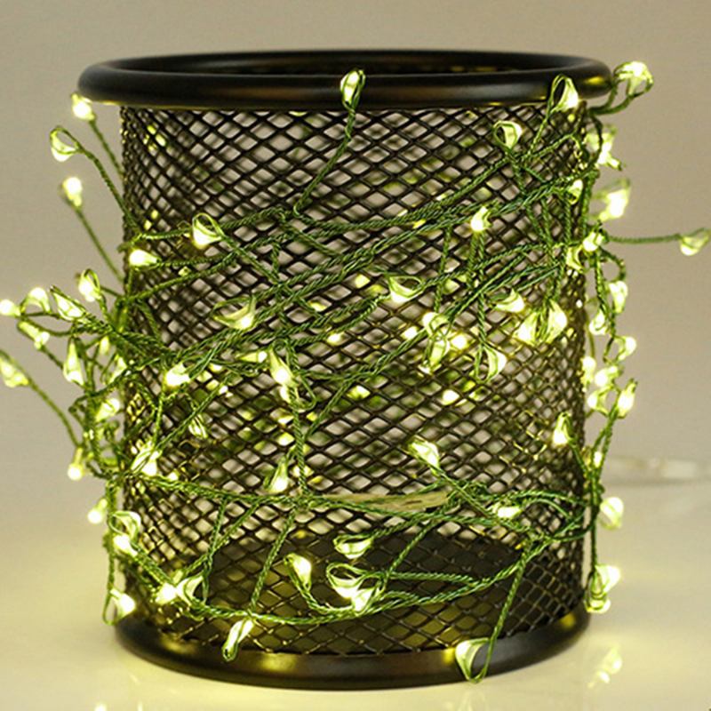 Solar Energy 10m 200 Led Firecracker String Lights Για Χριστουγεννιάτικη Διακόσμηση Εσωτερικών Χώρων Φωτεινό Χάλκινο Σύρμα Πολύχρωμες Αλυσίδες Φωτιστικών Ζεστό Λευκό