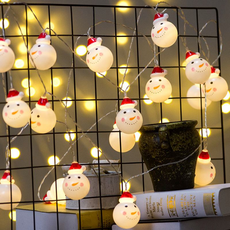 Χιονάνθρωπος Χριστουγεννιάτικα Φωτάκια Led Lights String Διακοσμητικά Usb Κουτί Μπαταρίας Άγιος Βασίλης